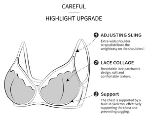 B-<span class=keywords><strong>E</strong></span> tazza <span class=keywords><strong>2</strong></span> colori Ultra-sottile maglia di pizzo trasparente di grandi dimensioni <span class=keywords><strong>reggiseno</strong></span> Push-up Sexy supporto biancheria intima <span class=keywords><strong>reggiseno</strong></span> 3/<span class=keywords><strong>2</strong></span> tipo tazza comodo - Product Image 6