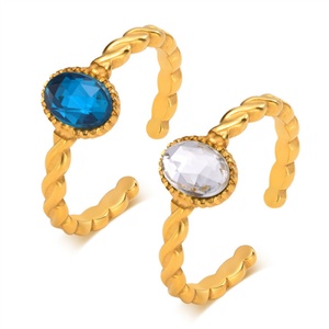 New Fashion Jewelry Stainless Steel <b>Cz</b> Zircon Hoop <b>Ring</b> Jewelry - Product Image 1