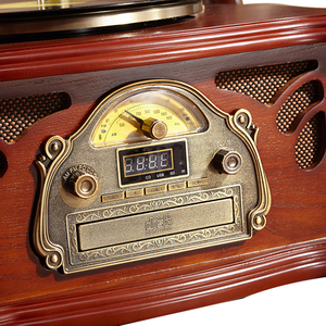 Hot Koop Factory Supply Klassieke Houten Radio Grammofoon Luxe Retro Vinyl Fonograaf Platenspeler Antieke Grammofoon - Product Image 6