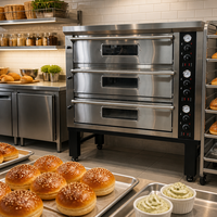 Oven Pemanggang Roti Rui Tai 3 Dek 6 Loyang, Baja Anti Karat Pemanasan Merata Kontrol Digital, Peralatan Toko Roti