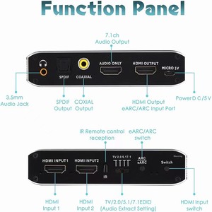 Hardrock New Metal 20b Switch 2-in-1-Out Audio <span class=keywords><strong>Splitter</strong></span> avec <span class=keywords><strong>EARC</strong></span> 4K/60Hz 7.1 Support Emballage en cuir FCC CE - Product Image 5