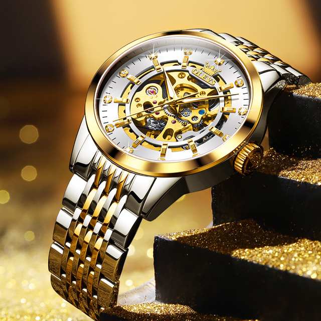 OEM Custom logo High Quality Hollow Out Design Skeleton Tourbillon Luxury Fashion Waterproof Man Automatic Mechanical Watch