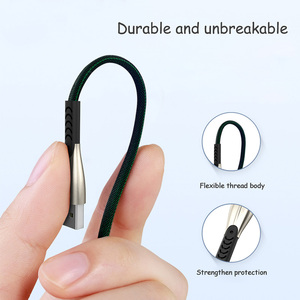 Ventas al por mayor cable de carga de tela duradera 1M 3,3 pies caja de aleación de zinc logo OEM 3 en 1 cable USB para la carga del teléfono Android - Product Image 6