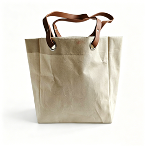 Wholesale Durable Bulk <b>Canvas</b> <b>Tote</b> Bags PU Leather Handle Promotional Gift Laminated <b>Canvas</b> Bag Customizable - Product Image 4