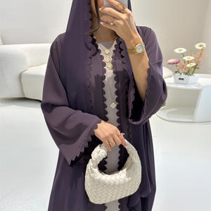 Abaya de Lino Turco <span class=keywords><strong>M</strong></span>-125 para Mujer, Abertura Frontal, Manga Larga, Largo hasta el Tobillo, Corte Holgado para Uso Diario y Fiestas - Product Image 1