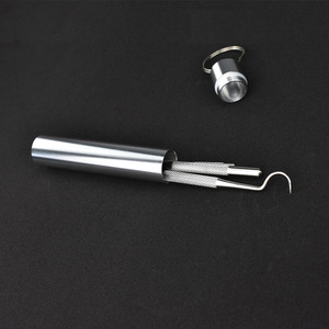 Palillo de dientes de acero inoxidable, gancho para dientes, herramienta para quitar dientes, cubo portátil de acero inoxidable, se puede colgar en el llavero - Product Image 4