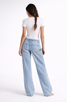 Celana Jeans Wanita SHENGFU Custom OEM High Waist Wide Leg Denim, Warna Terang, Gaya Streetwear, Potongan Longgar, Desainer, Kasual, Fashion