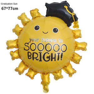 Juego de globos de decoración de fiesta de graduación transfronteriza, diseño personalizado ecológico, gorra de médico, globos de película de aluminio de dibujos animados - Product Image 5