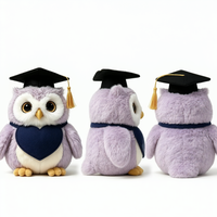 Peluche hibou docteur personnalisée avec logo, jouet en peluche hibou docteur de dessin animé pour cadeau promotionnel
