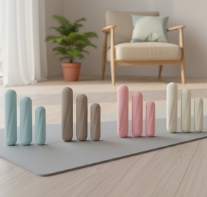 Çevre dostu özel Logo Pilates Yoga ev spor Fitness 1kg/1.5kg/2kg/2.5kg silikon <span class=keywords><strong>Dumbbells</strong></span> renkli kadın el ağırlıkları - Product Image 1