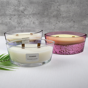 Pot en verre <span class=keywords><strong>de</strong></span> cire <span class=keywords><strong>de</strong></span> soja naturelle Bougie parfumée <span class=keywords><strong>de</strong></span> <span class=keywords><strong>cheminée</strong></span> large poreuse unique Pack cadeau <span class=keywords><strong>de</strong></span> 2 mèches en bois Bougies parfumées extrêmement grandes - Product Image 1