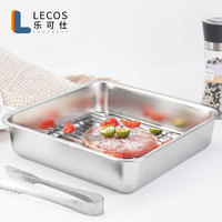 Vente directe d'usine personnalisée de qualité alimentaire pour la cuisson Grille de refroidissement Plateau de four à rôtir en acier inoxydable 304 Ensemble de moules de cuisson avec support