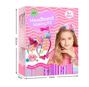 Girl Use Plastic Headbands Jewelry Making Kit For Girls DIY Hair Accessories Set