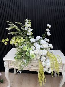 Arcos de Cuernos Verdes y Blancos de Moda de 8x8 pies, Arcos Florales Tropicales para Decoración de Bodas - Product Image 4