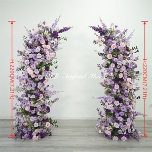 Arche de mariage DKB très populaire, décoration de toile de fond de mariage, rangée de fleurs artificielles, support métallique, arche florale pour mariage - Product Image 2