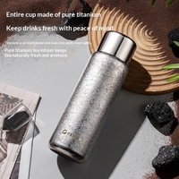 Thermos en titane pur à double paroi isolé sous vide, avec couvercle à ouverture rapide, grande capacité, pour utilisation en voiture, pour le thé