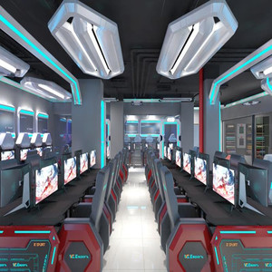 Bureau de jeu RGB de haute qualité pour café internet, bar, avec cadre en acier noir, table d'ordinateur de bureau PC, E-Sport Stadium - Product Image 4