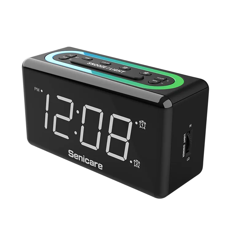 Hot Sale Digital Dual Alarm 7 Color Changing Clock alarm clock USB charging Brightness adjustment cool alarm clock