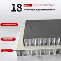 Portes doubles de cuisine personnalisées en PET de 18 mm avec cadre en nid d'abeille tout aluminium, installation sans perçage