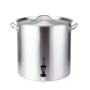 Commercial stainless steel 03 style hotel home food and liquid stock pot with faucet