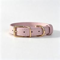 Collier pour chien en cuir véritable pleine fleur grain litchi, version unie, compatible DIY, style décontracté, toutes saisons