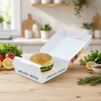 Boîte à clapet pour burger avec doublure intérieure résistante à la graisse, pour la vente en gros de burgers à emporter, support des commandes en gros