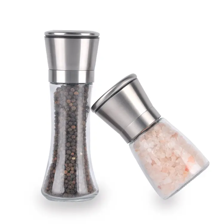 Testa di Serie Bottiglia di Vetro Sale Manuale e Pepper Grinder Modello MGP-3 In Acciaio Inox MULINI Cucina Spice Salt Grinder Scatola di Carta