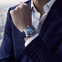 I&W CARNIVAL ODM/OEM Maßgefertigte Luxus Edelstahl Business 24-Stunden Miyota Automatische Mechanische Uhr mit Zeiger-Zifferblatt