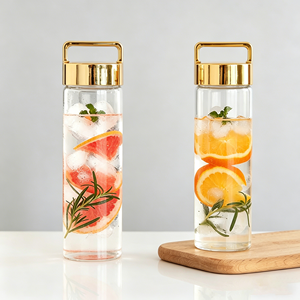 Bouteille d'eau en verre borosilicate de qualité alimentaire 500 ml 700 ml, anti-fuite, compatible micro-ondes, sans BPA, pour le camping en plein air, la remise en forme, la salle de sport, le bureau - Product Image 1