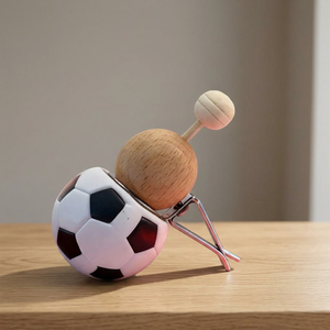 Football-Shaped <b>Empty</b> Car Air Freshener <b>Bottle</b> With Wooden Stopper And Clip For Air Vent - Product Image 3