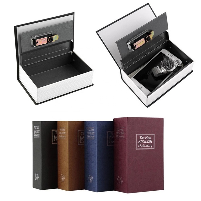 AJF Steel Book Safe Box with Hidden Combination Lock Diversion Diversion Metal Safe Lock Box