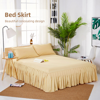 Housse de lit à volants brossée couleur personnalisée, couvre-matelas décoratif, housse de sommier OEM ODM Usine