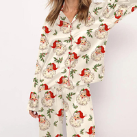 Ensemble de pyjamas en coton biologique OEKO-TEX pour femmes, impression personnalisée de Noël, vêtements décontractés écologiques pour femmes