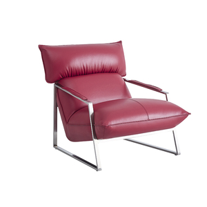 Poltrona Individual de Couro Moderna e Confortável para Sala de Estar - Mobiliário para Casa - Product Image 3