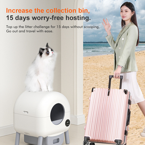 Bac à litière intelligent autonettoyant extra large, automatique, compatible Wi-Fi, facile à nettoyer, contrôle des odeurs et faible bruit pour plusieurs chats - Product Image 4