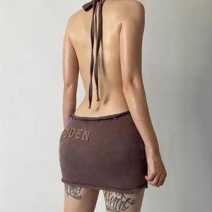 Vestido Midi Elegante de Diseño Personalizado para Mujer, Sexy, de Verano, para Fiesta, sin Espalda, de Punto, de Algodón, Casual - Product Image 3