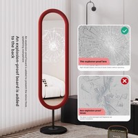 Miroir Mural de Luxe Moderne Pleine Longueur Fait Main Personnalisable Style Célébrité Internet Rétro Lumineux Haut de Gamme