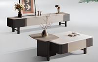 Table basse moderne minimaliste pour salon, avec structure en bois durable et rangement, meuble TV