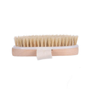 Brosse corporelle en <span class=keywords><strong>sisal</strong></span> naturel douce pour peaux sèches, brosse de bain en bois, brosse à poils pour le corps SPA sans manche - Product Image 5