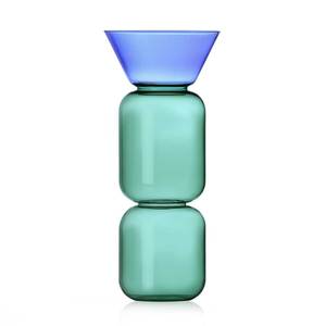 Jarrón de cristal Ichendorf Gele Vase Petrol azul claro grande - Product Image 1