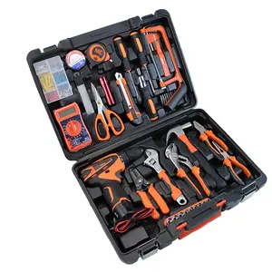 Kits d'outils de mécanicien manuel en métal solide avec boîte en plastique de qualité supérieure à prix réduit Ensembles combinés d'outils électriques pour boîte en plastique