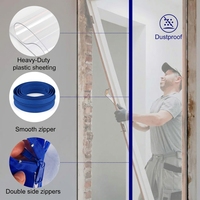 Cierre de cremallera autoadhesivo de nailon en espiral # 3 # 5 # 8 # 10 Deslizadores Dobles Reversibles Impermeables para Carpas, Invernaderos y Barreras, Adhesivos Despegables