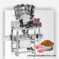 Machine de remplissage et de pesage pour pots et bouteilles de 200g de granulés de chocolat et de noix pour éclairs