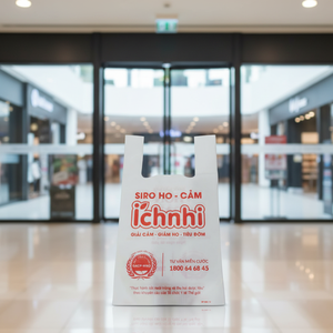 ถุงพลาสติกพิมพ์ลายตามสั่งสำหรับร้านขายของชำ ถุงหิ้วสำหรับซื้อของในซูเปอร์มาร์เก็ต - Product Image 1