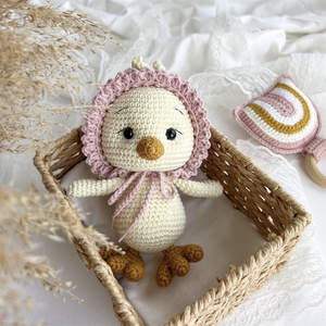 Adorable hecho a mano relleno Animal juguete ganchillo Lovey Chick <span class=keywords><strong>Amigurumi</strong></span> pato ganchillo pollo juguete - Product Image 2