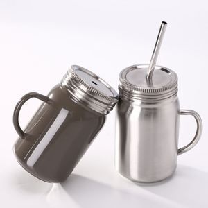 Vaso de Viaje de Acero Inoxidable para Acampar al Aire Libre, Aislado al Vacío de Doble Pared, Estilo Americano, 16/32 oz, con Tapas y Pajitas - Product Image 2