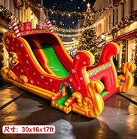 Structure gonflable combinée de qualité commerciale, personnalisée, neuve, pour enfants, pour fêtes de Noël en extérieur, avec toboggan gonflable en PVC