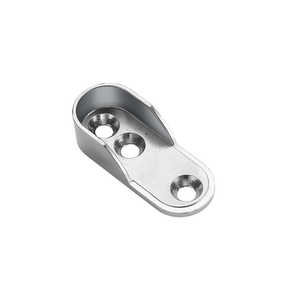 Support de tringle de penderie ovale en acier chromé de 16 mm pour étagère et tube de suspension - Product Image 1