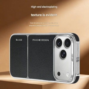 Funda de Teléfono de Cuero PU Magnética con Electrochapado de Lujo para iPhone 17 14 15 16 Pro Max, Funda Protectora con Carga Inalámbrica - Product Image 3