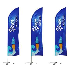 Drapeaux publicitaires volants personnalisés pour l'extérieur, drapeaux de plage promotionnels - Product Image 3